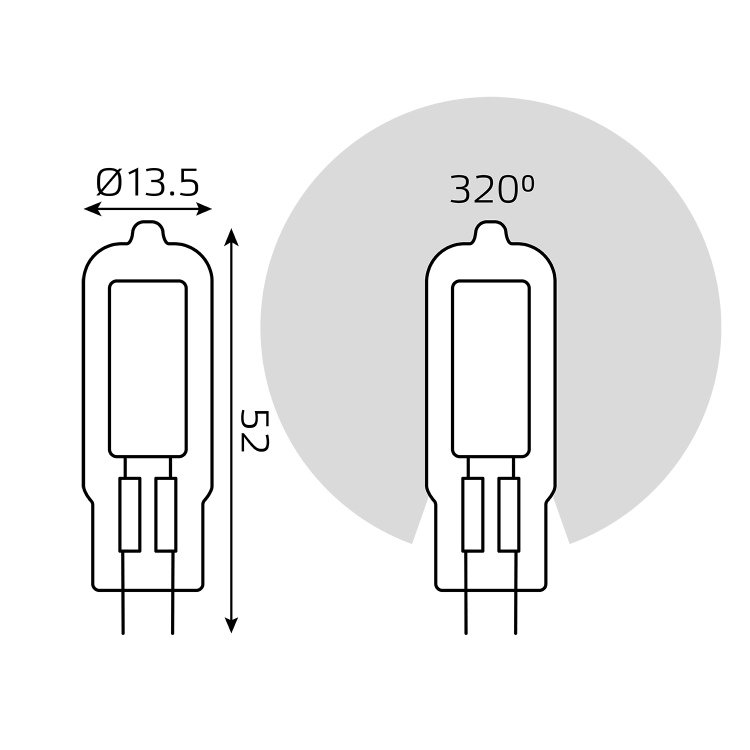 Лампа светодиод. (LED) Капсула G4 5.5Вт 500лм 4100К 230В прозр. Gauss