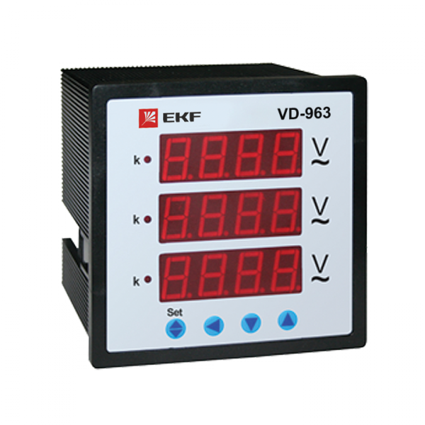 VD-963 Вольтметр цифровой на панель (96х96) трехфазный EKF PROxima