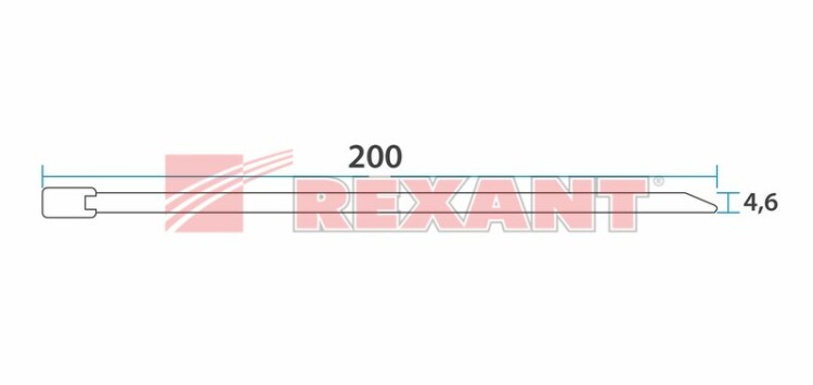 Стяжка кабельная (хомут) стальная 200 х 4,6 мм (уп.=50шт) REXANT