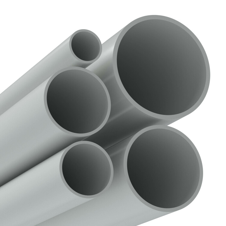 Труба ПВХ жёсткая атмосферостойкая д.40мм, тяжёлая, 3м, цвет серый