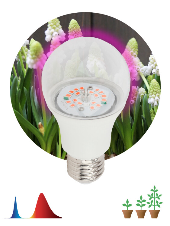 Лампа (LED) для растен. (зелень) Груша Е27 14Вт 21 мкмоль/с 380...780нм 1300К 230В FITO ЭРА