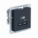 Розетка USB-C 65W высокоскор.заряд. QC, PD, карбон  AtlasDesign-USB-розетки (зарядные устройства) - купить по низкой цене в интернет-магазине, характеристики, отзывы | АВС-электро